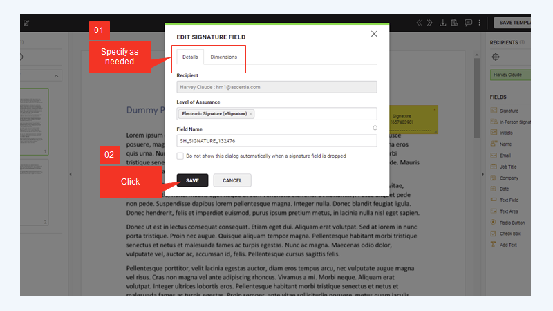 create signature field in pdf